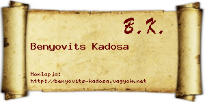 Benyovits Kadosa névjegykártya